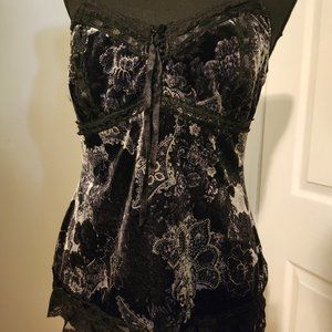 Vintage velvet & lace camisole, Medium